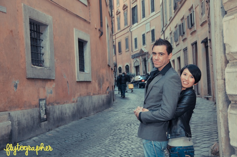 Romantic engagement photos in Rome. Vacation Photographer.