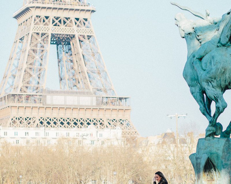 Romantic Proposal in front of Eiffel Tower