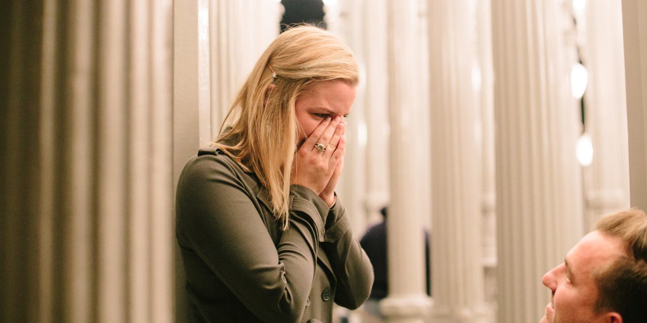 An Emotional Surprise Proposal at the Lights at LACMA