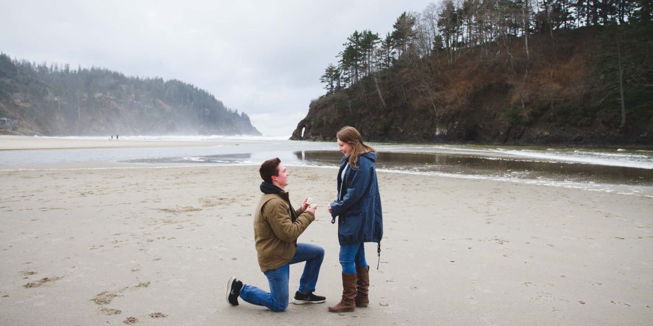 A High School Sweetheart Surprise Proposal at Proposal Rock