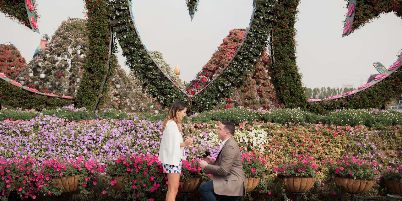 A Romantic Surprise Proposal in Dubai’s Miracle Garden