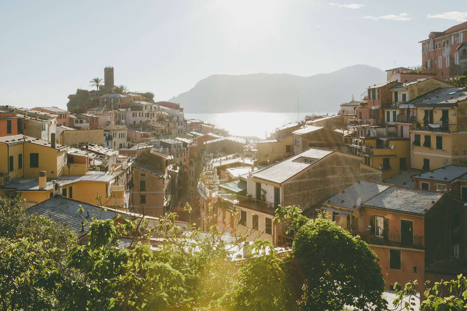 Rooftops of the Cinque Terre village in Italy