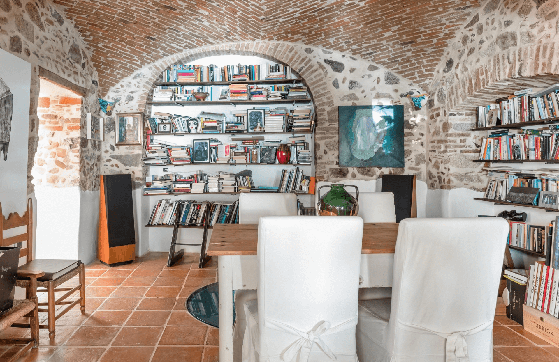 the dining room of an airbnb in Sardinia, Italy
