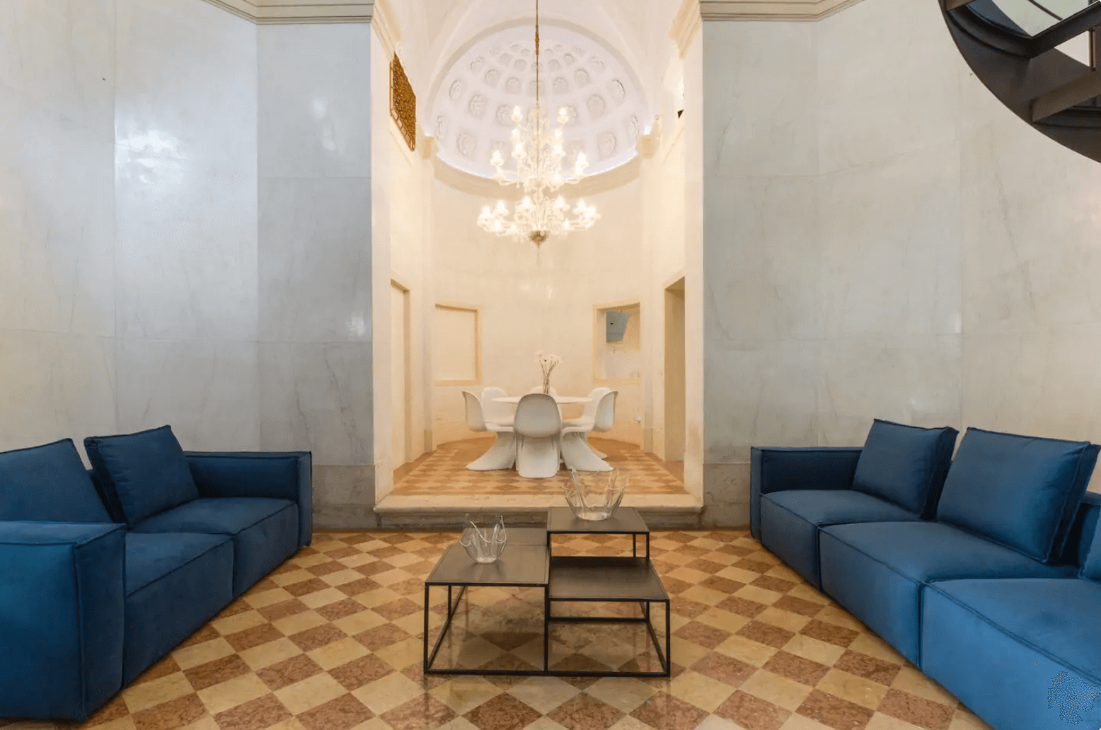 the living room of an airbnb in Venice, Italy