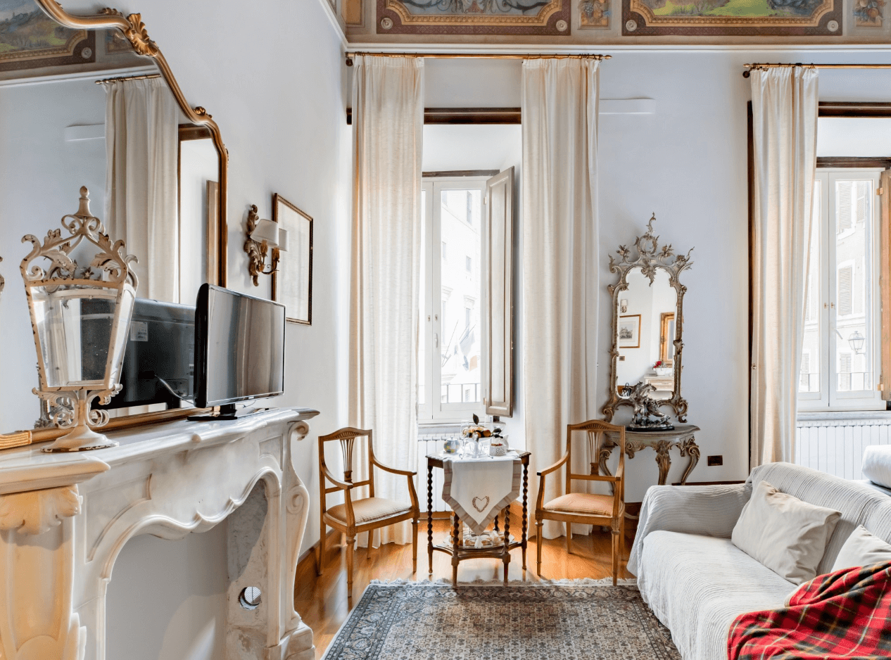 stunning picture of a traditional airbnb in Rome, Italy