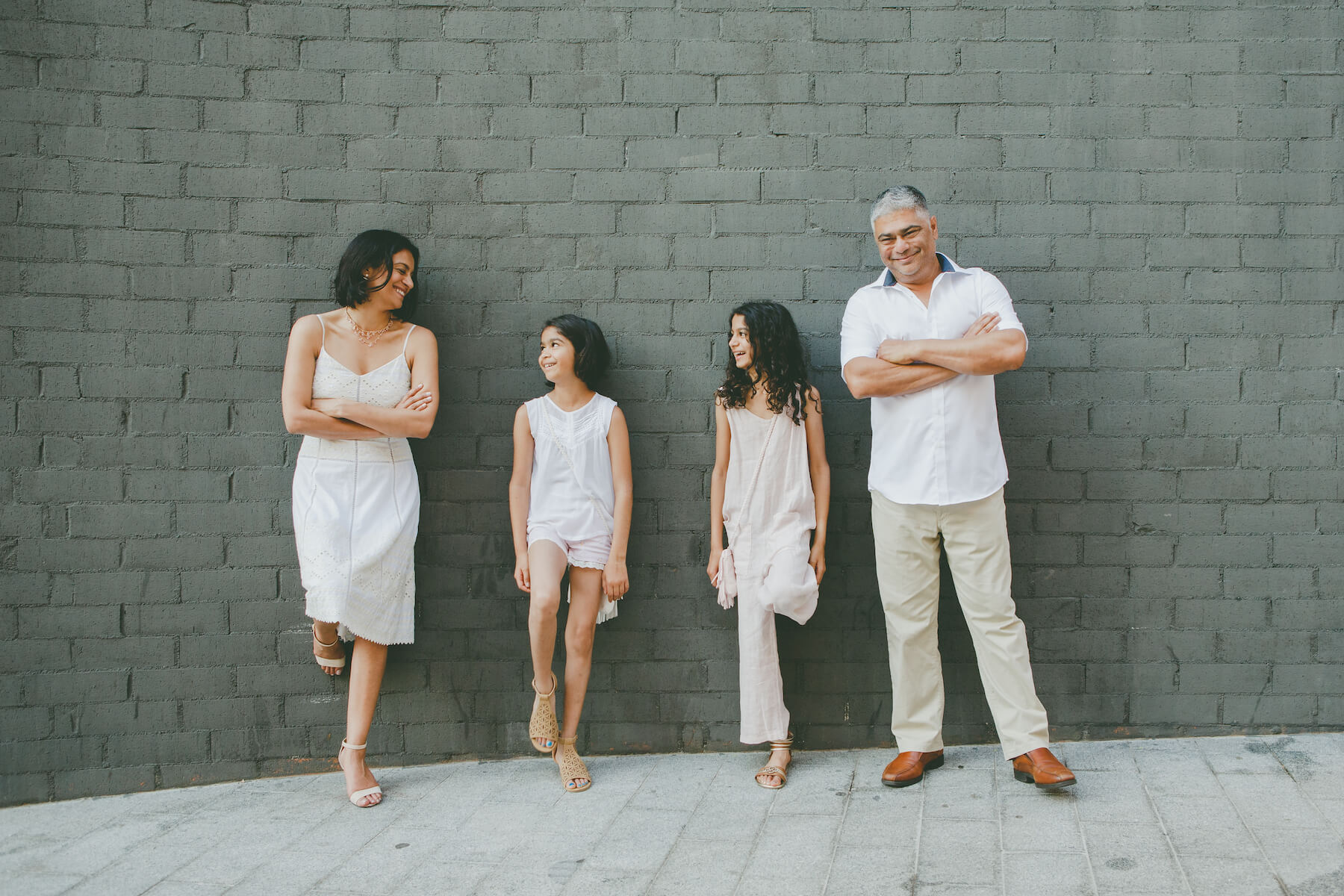 Family in Gothic Quarter, Barcelona, Spain