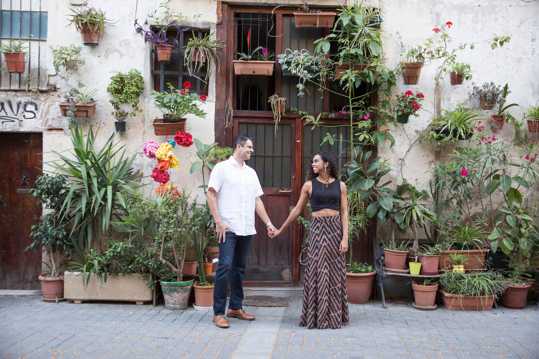 couples trip El Born district Barcelona, Spain