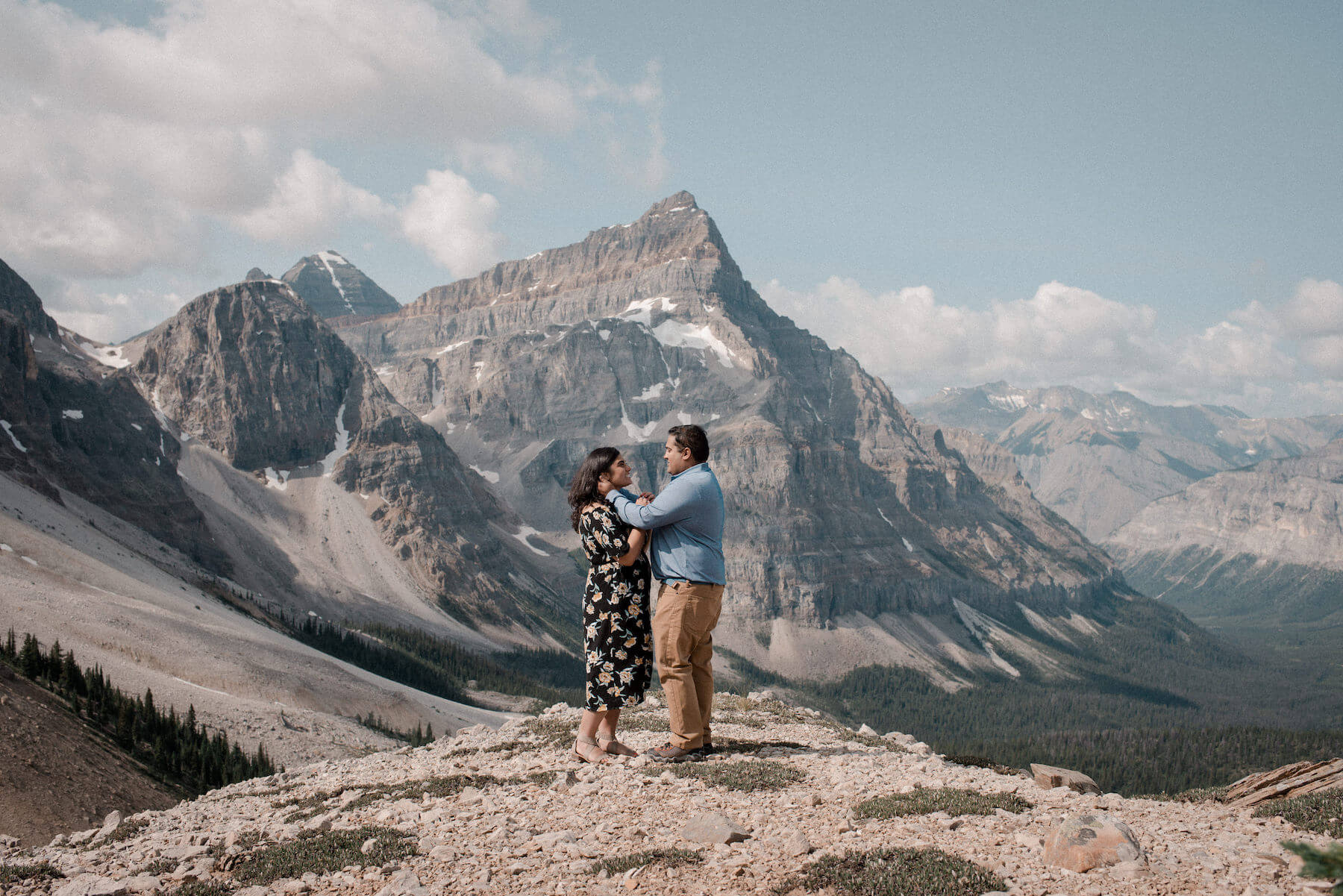 Couple proposal in Banff, Alberta, Canada