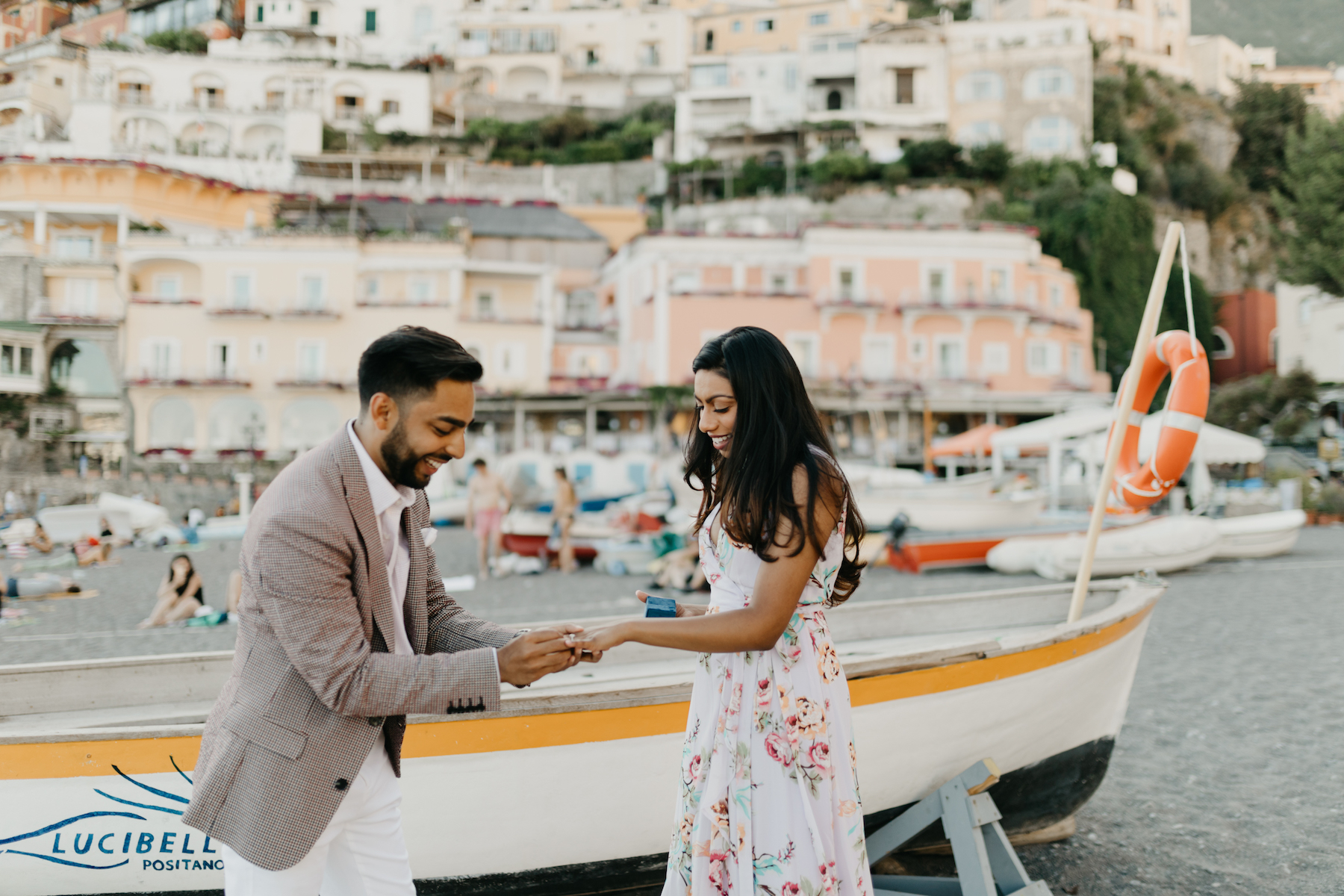couple proposal in Positano, Italy