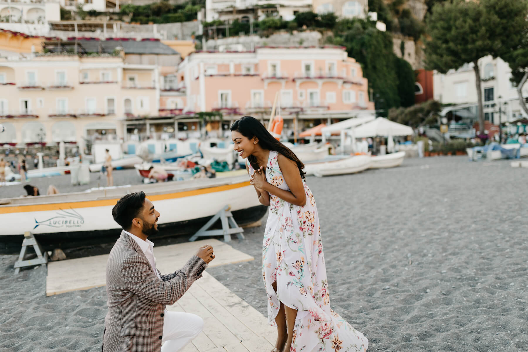 couple proposal in Positano, Italy
