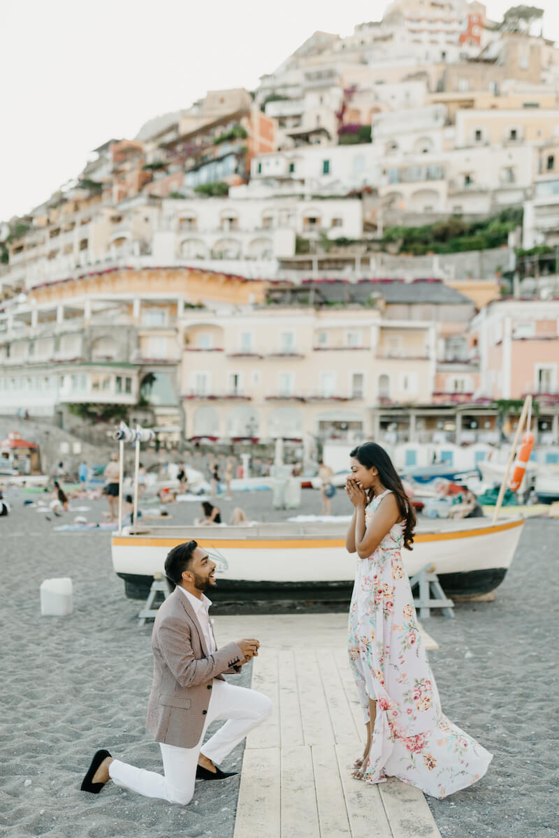 couple proposal in Positano, Italy