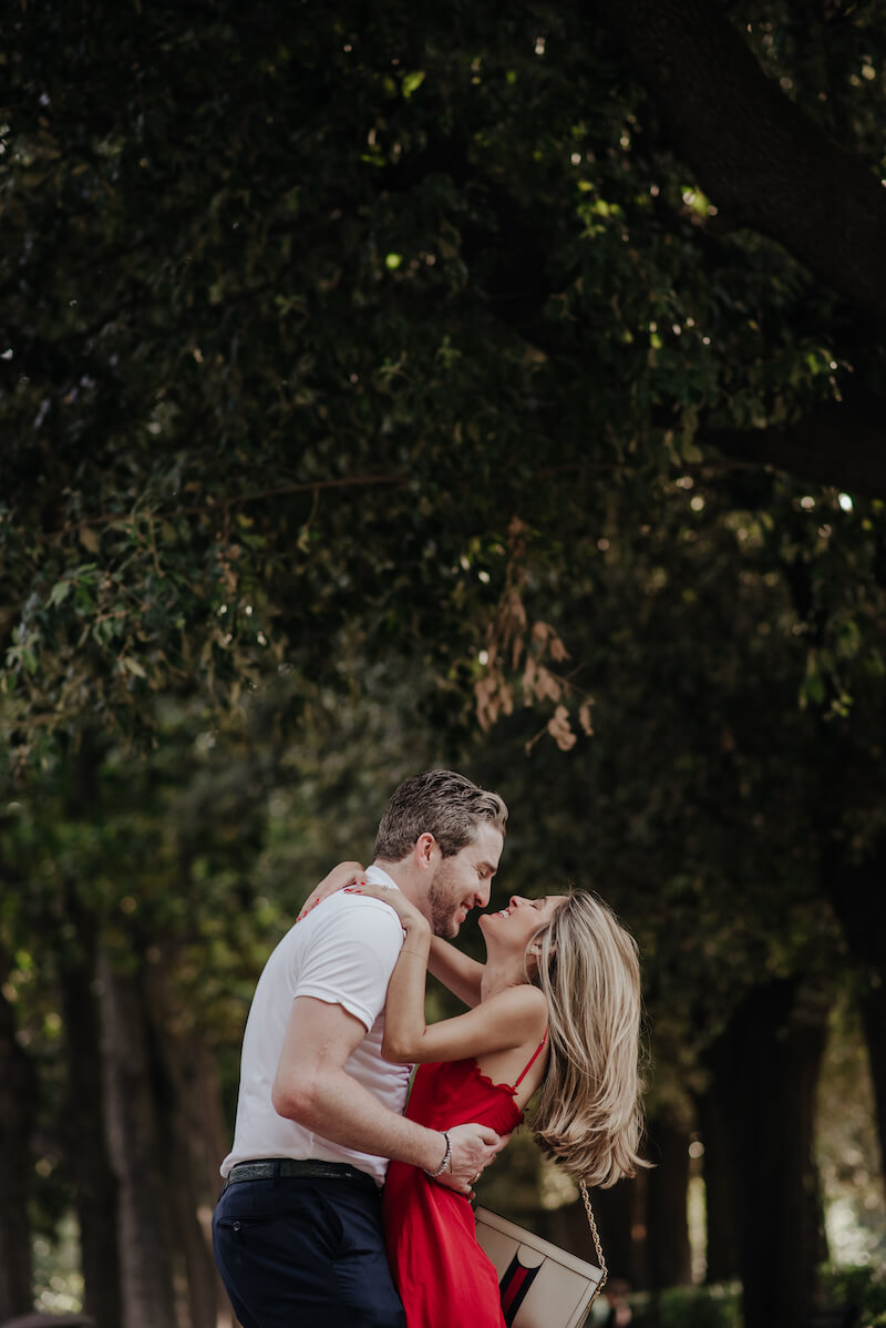 couple proposal in Rome, Italy