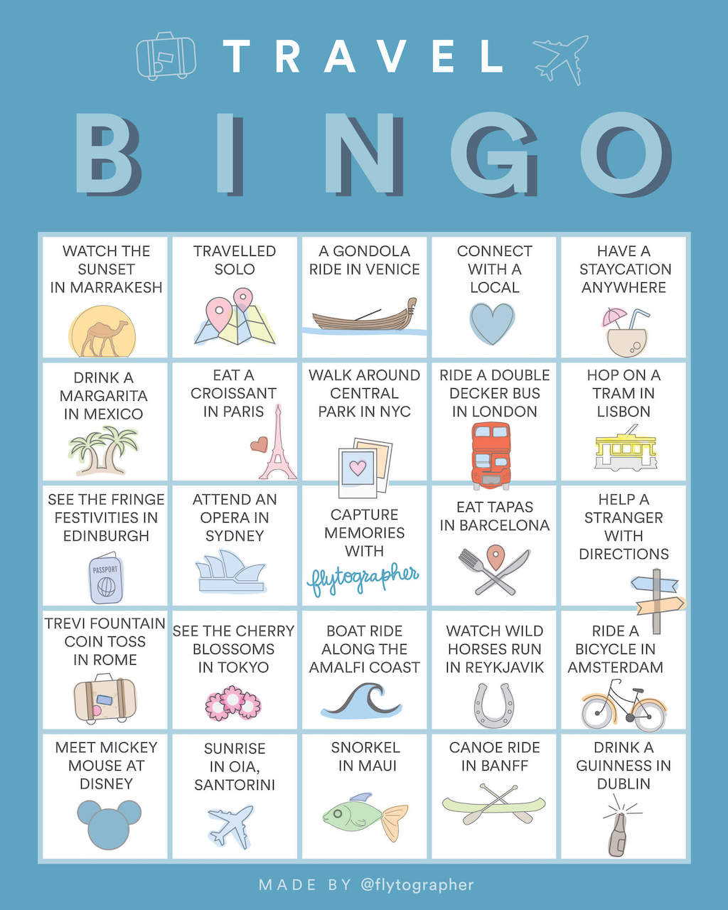 Play Travel BINGO With Flytographer!