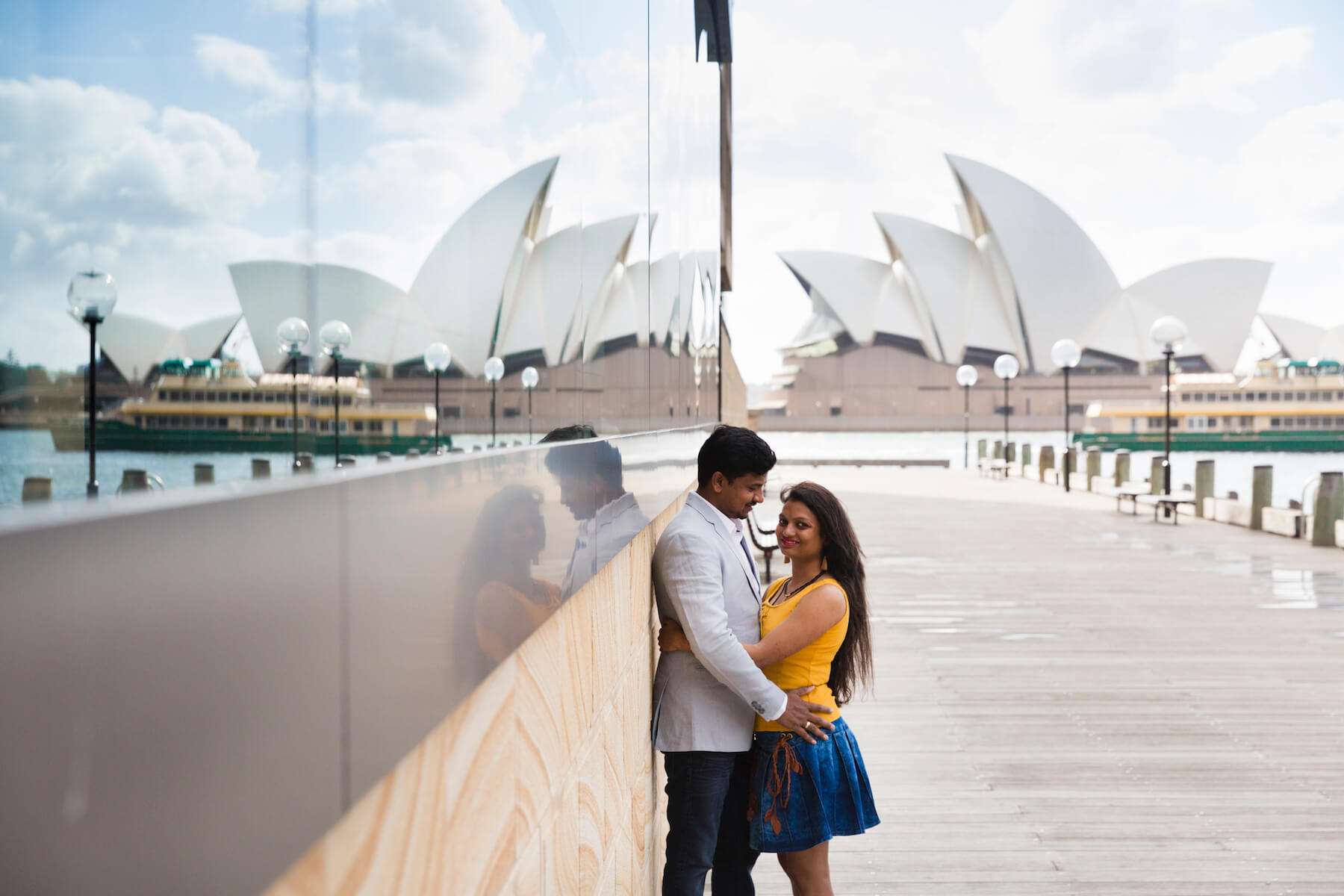 two people hugging each other in Sydney, Australia 
