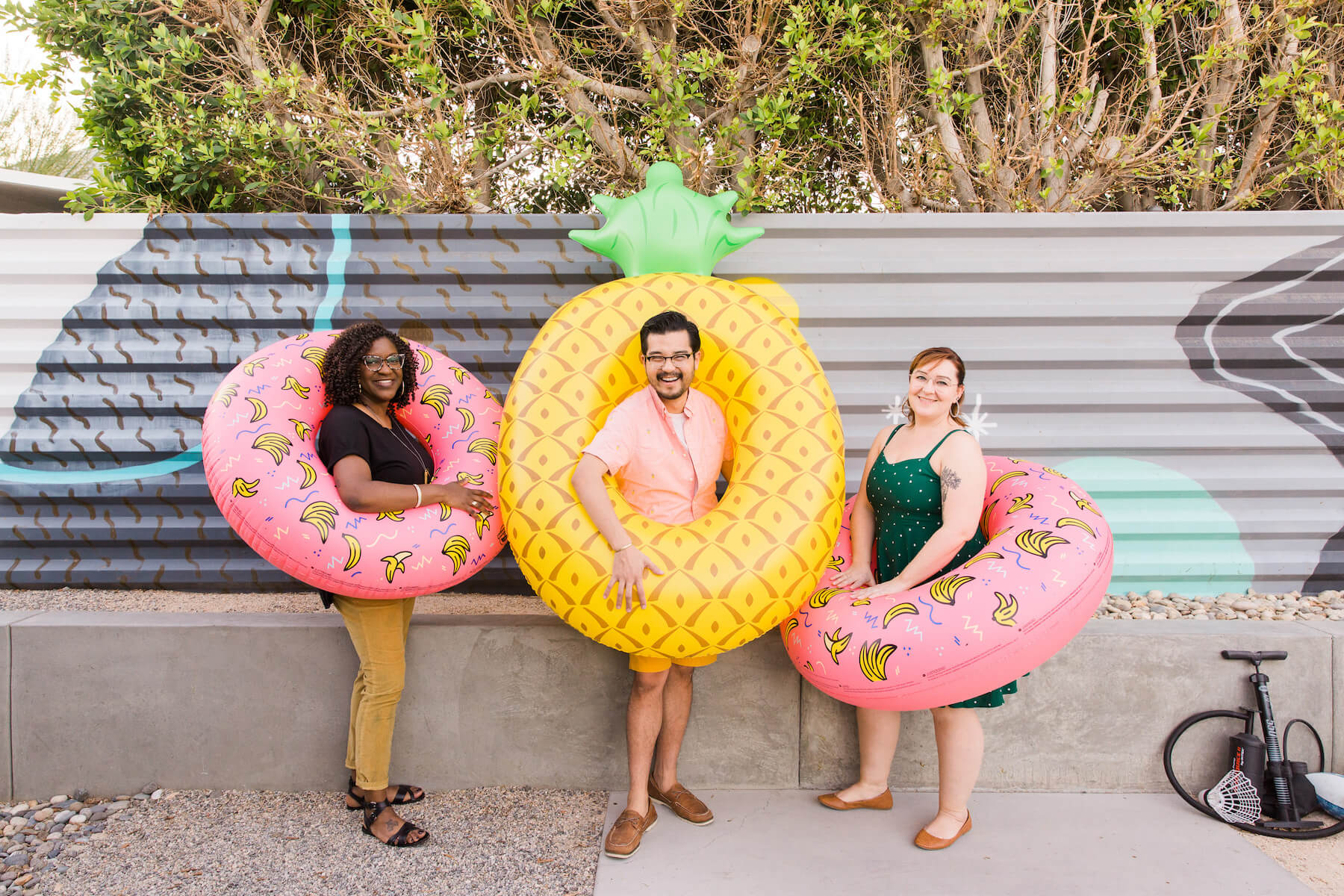 three friends having fun in Palm Springs, California
