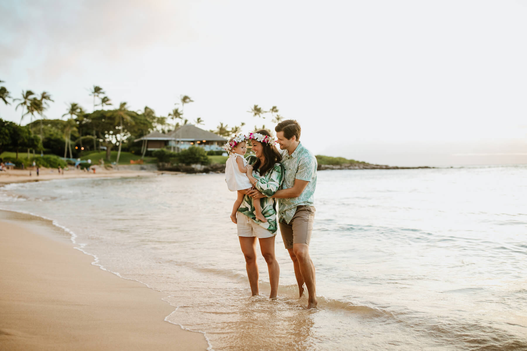 family on the beach with a toddler in Maui, Hawaii