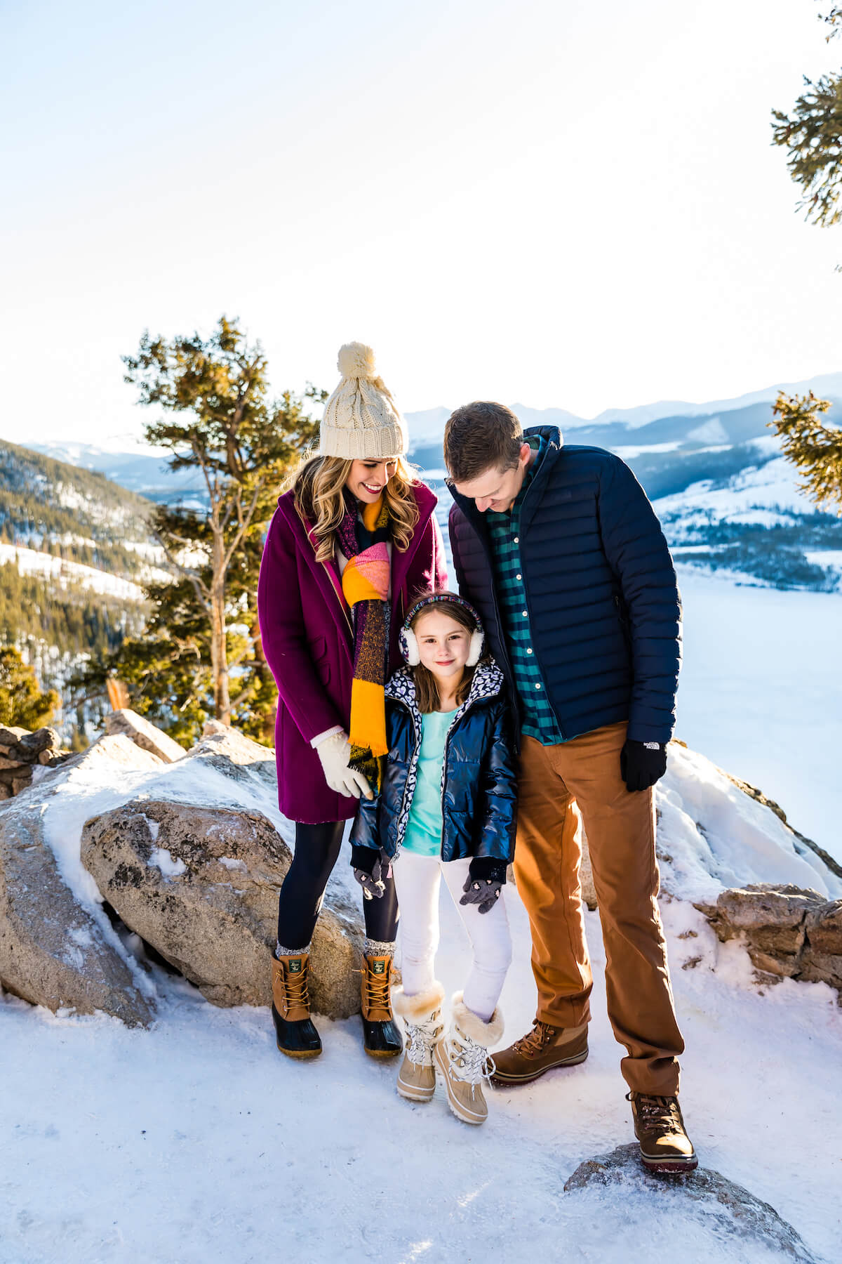 Family in the snow in Breckenridge Colorado