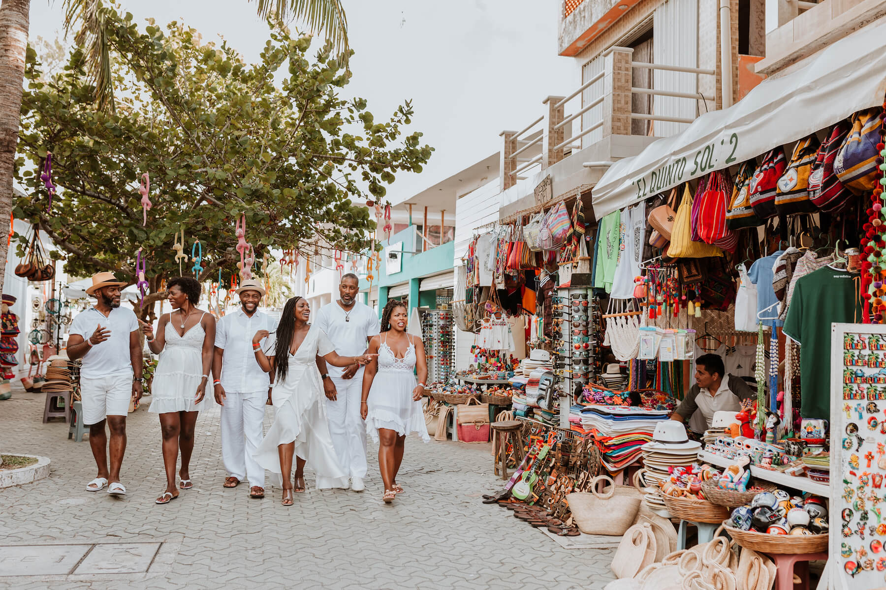People walking in Cancun Mexico