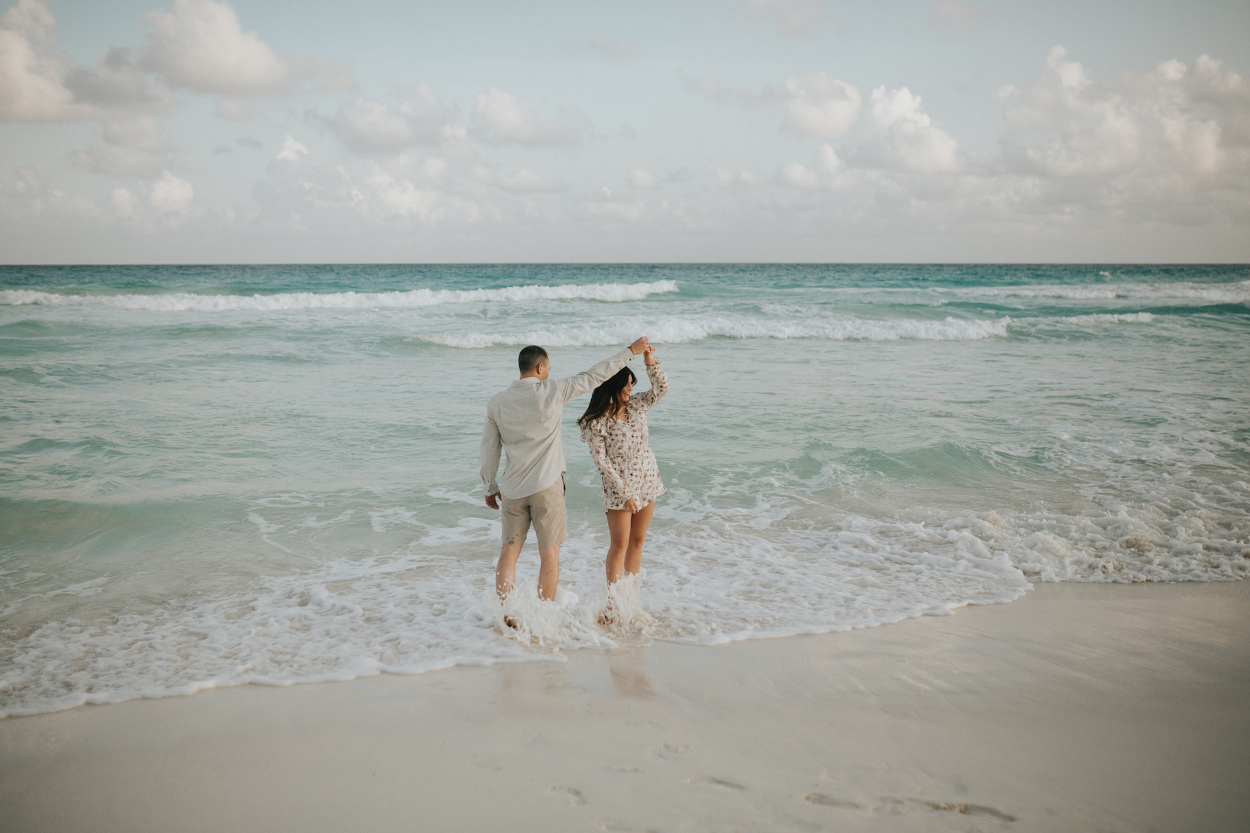 Couple on the beach in Cancun Mexico