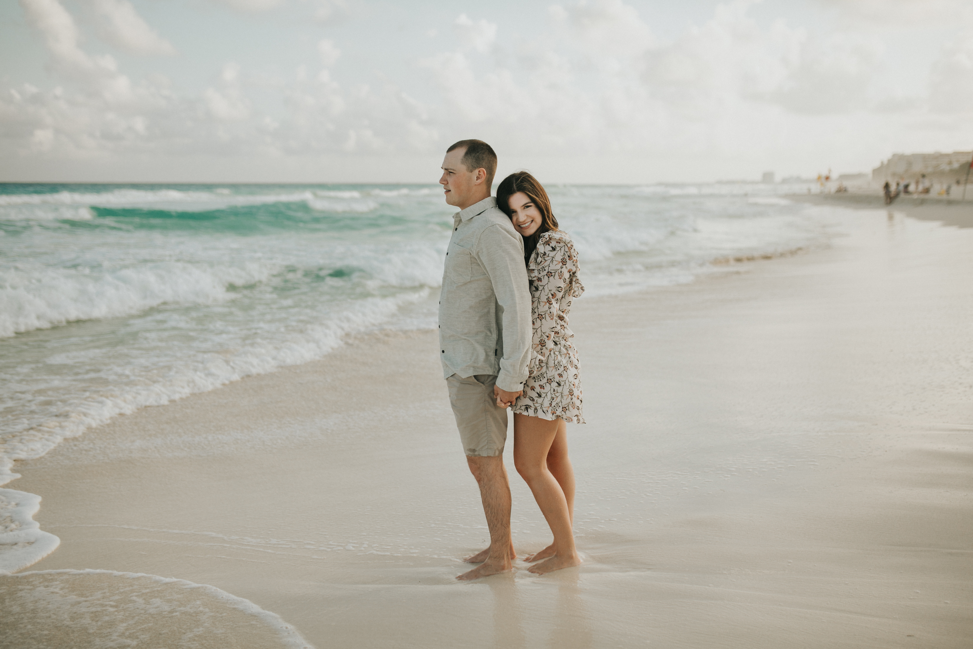 Couple on the beach in Cancun Mexico