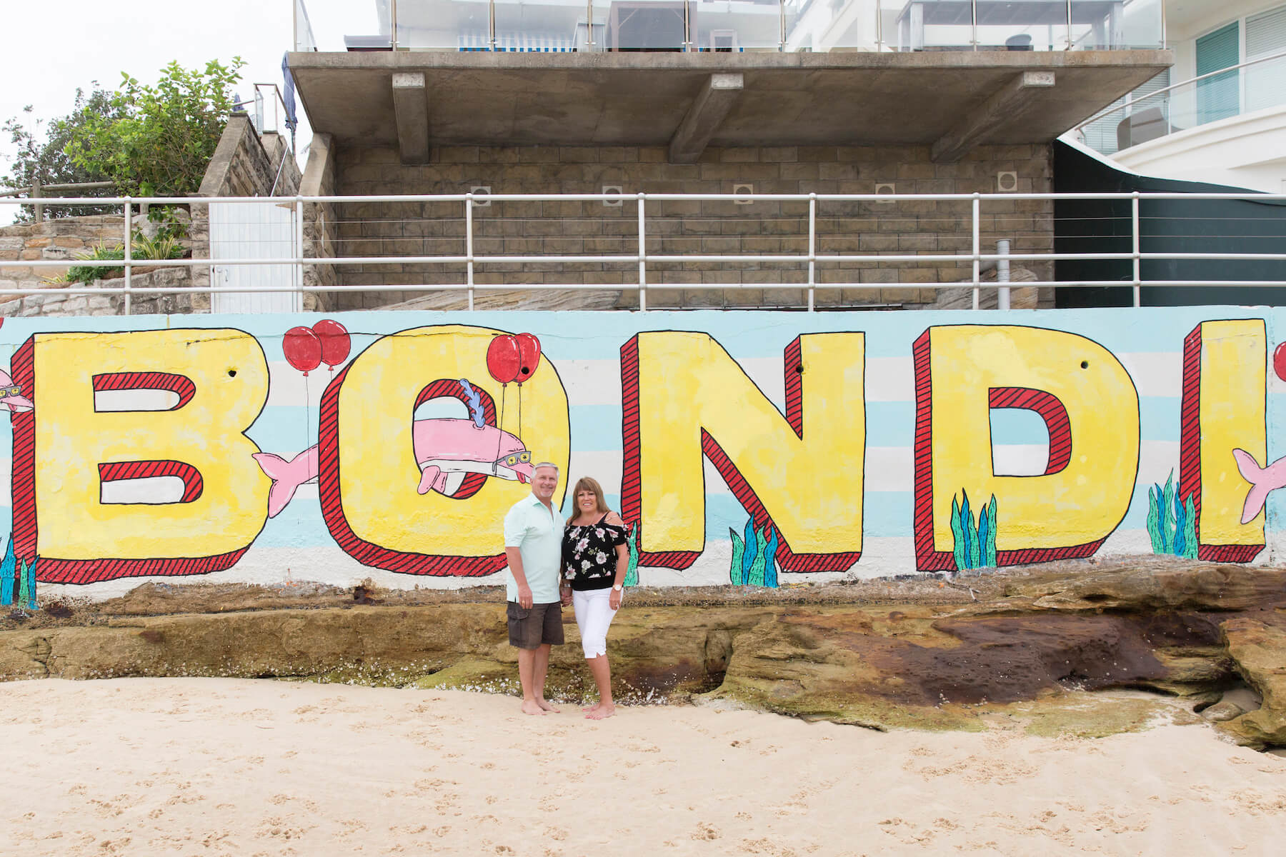Couple on Bondi Beach in Sydney Australia
