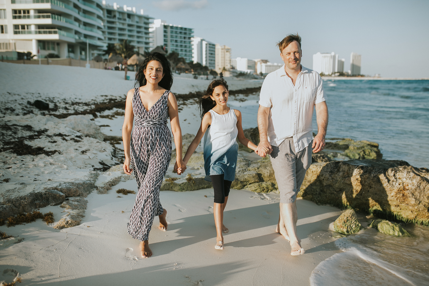 Family in Cancun Mexico