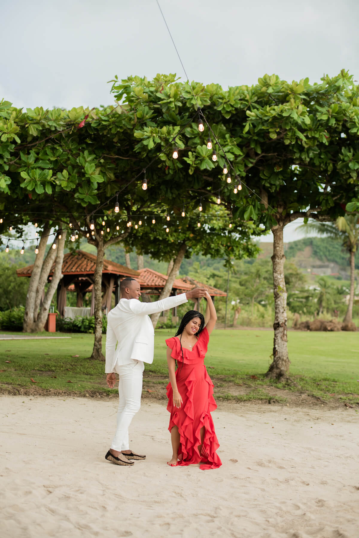 Couple dancing on the beach in San Jose Costa Rica