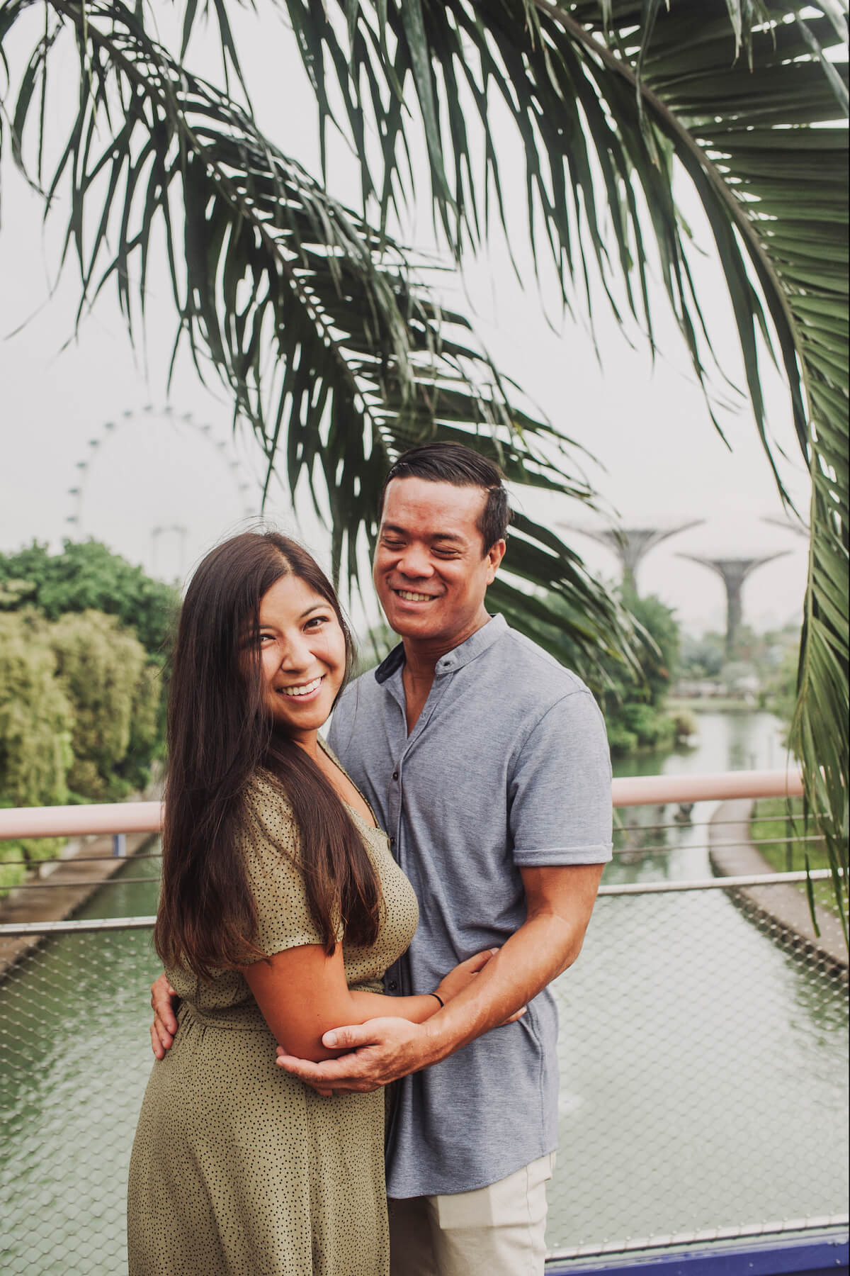 Couple laughing in Singapore
