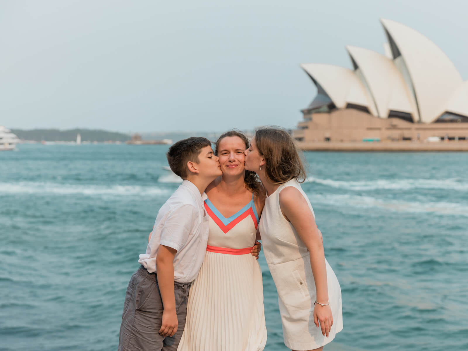 Kiss sandwich family of 3 in Sydney Australia