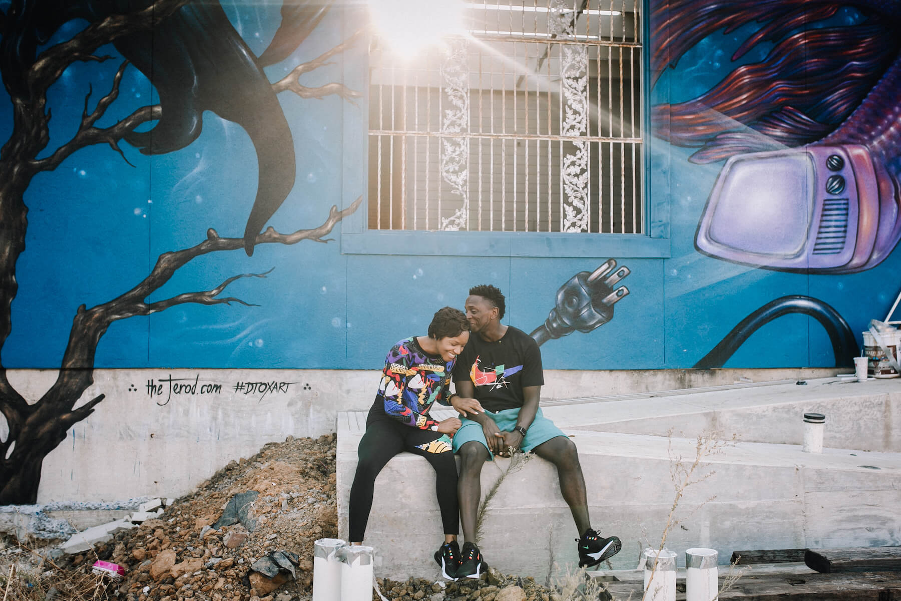 Couple in Nike shoes on a Flytographer photo shoot in Dallas