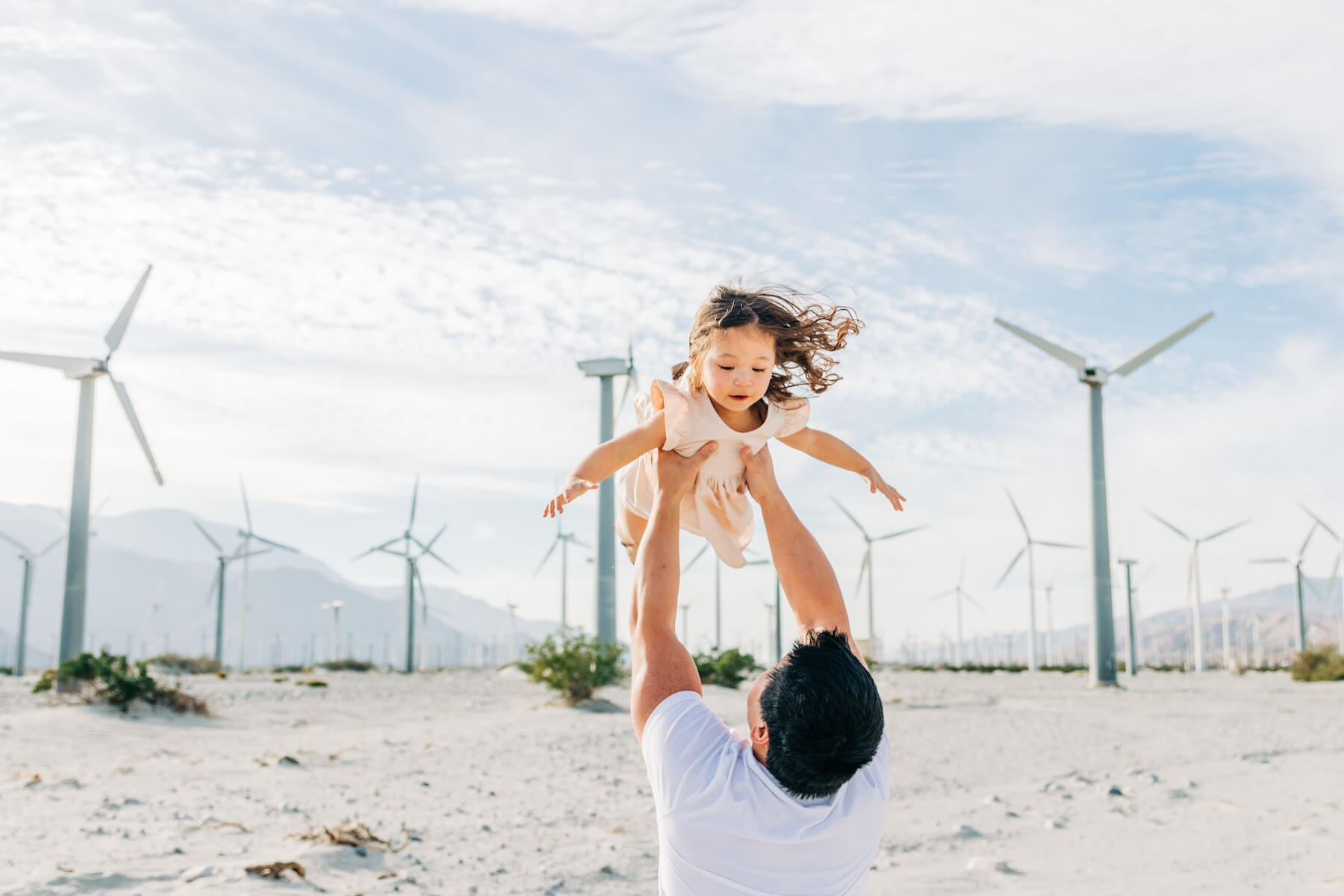 Family in Palm Springs Desert