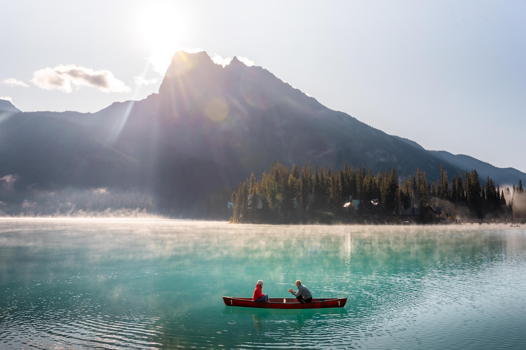 Proposal in Banff, Canada on a canoe in the lake