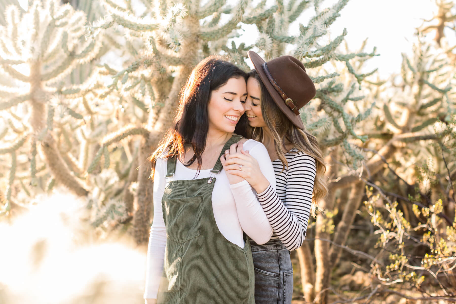 LGBTQ couple holding each other in Scottsdale, Arizona