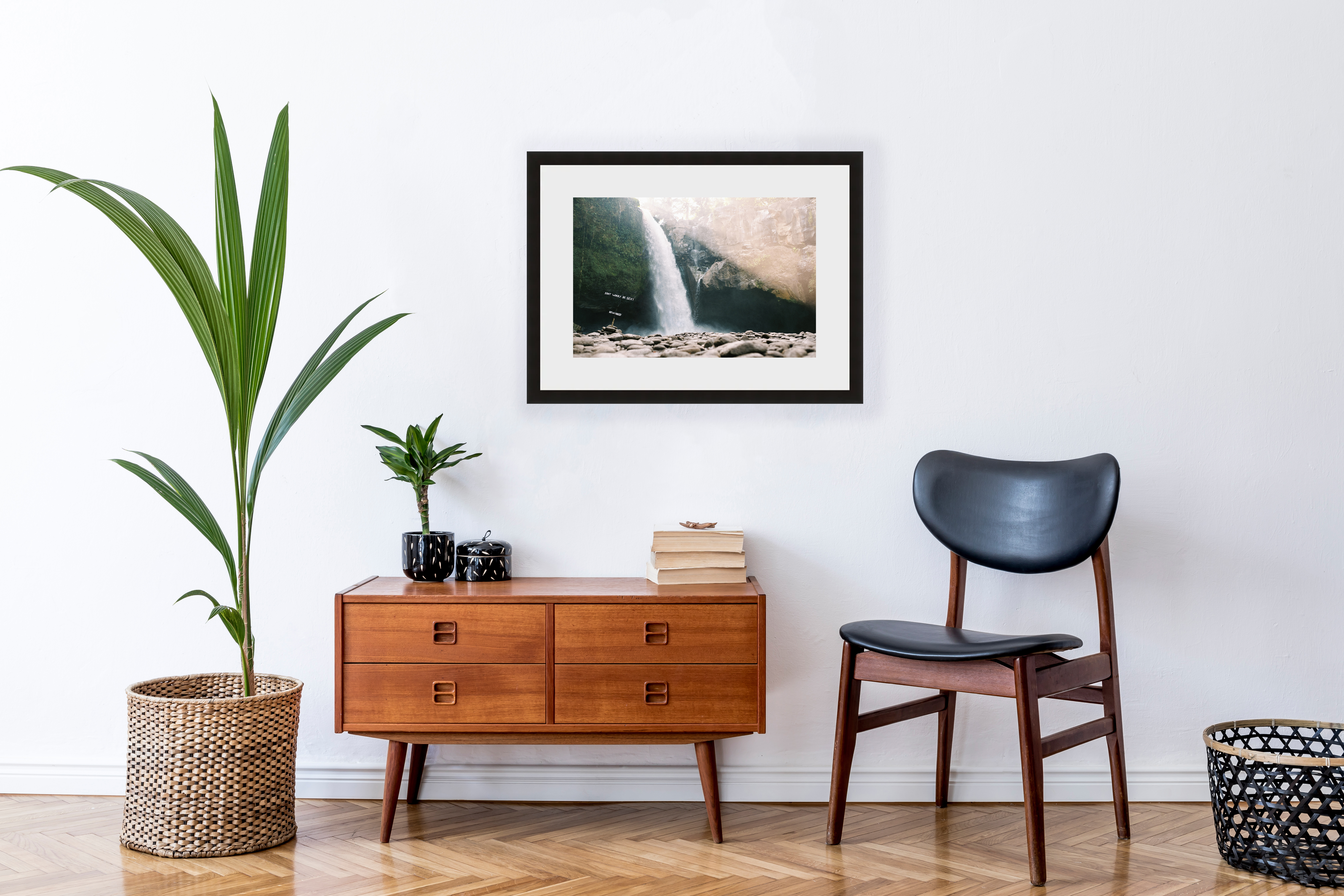 Travel home decor, fine art print of Blangsinga Waterfall in Bali, Indonesia