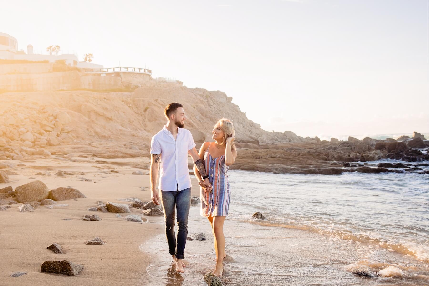 Couple vacation surprise proposal photoshoot in Cabo San Lucas Mexico