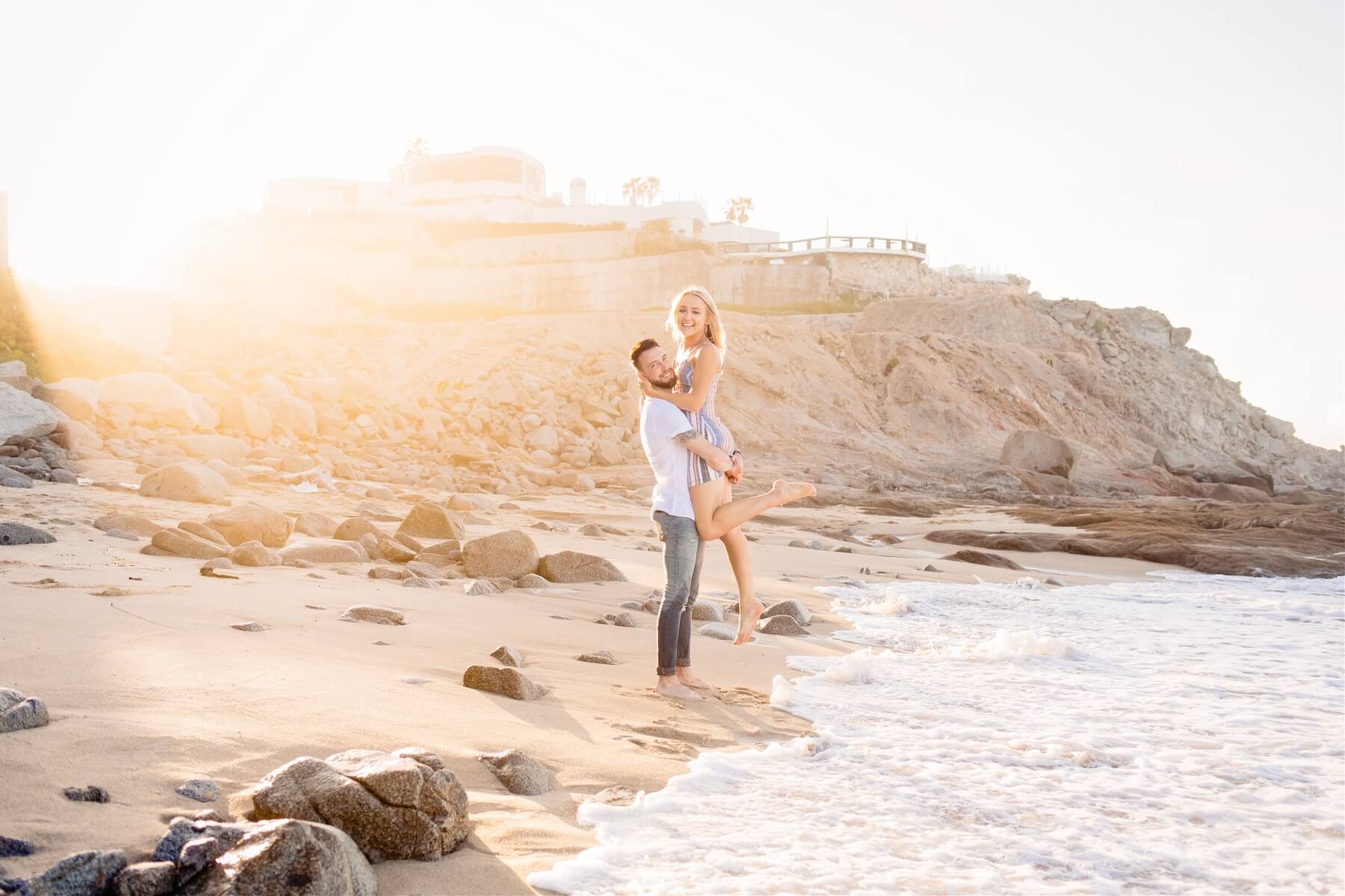 Couple vacation surprise proposal photoshoot in Cabo San Lucas Mexico
