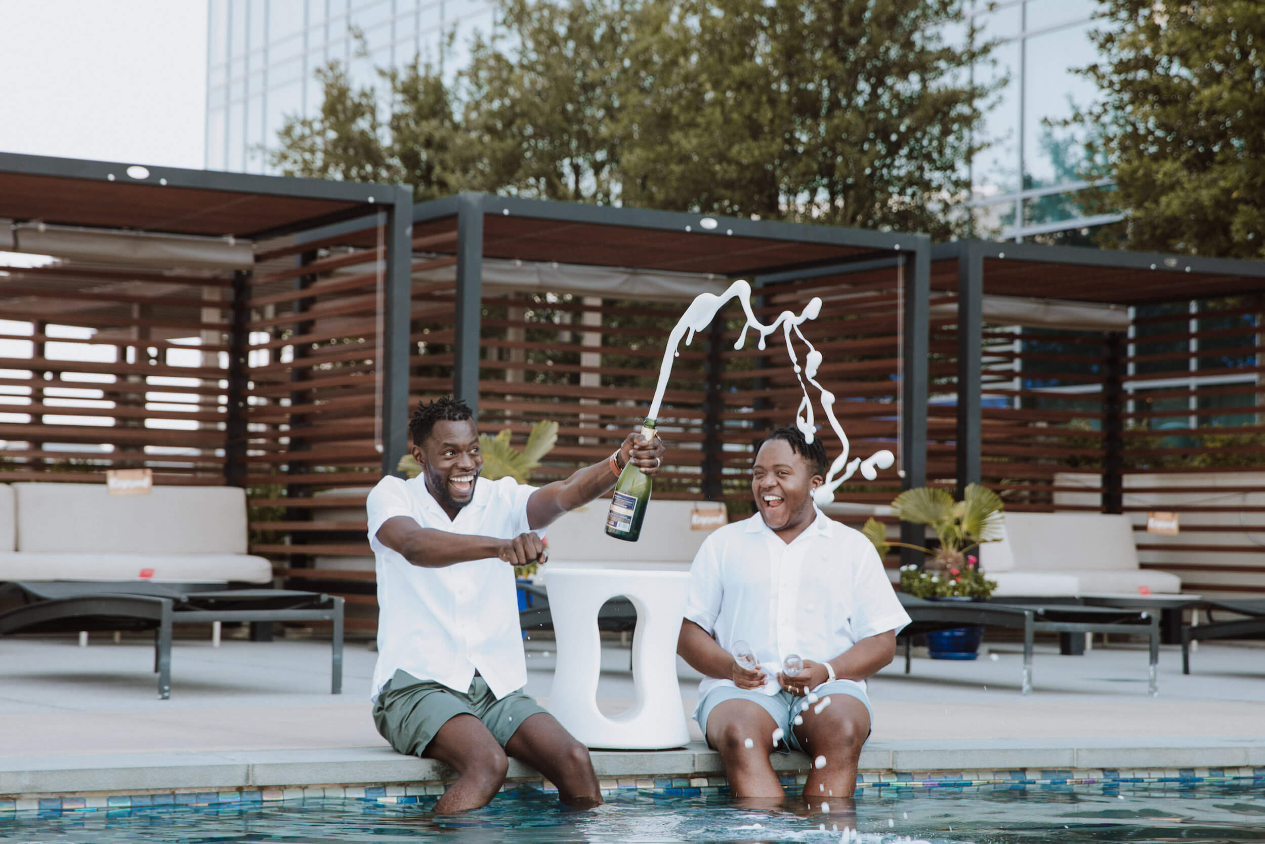 LGBTQ couple holding each other in Scottsdale, Arizona