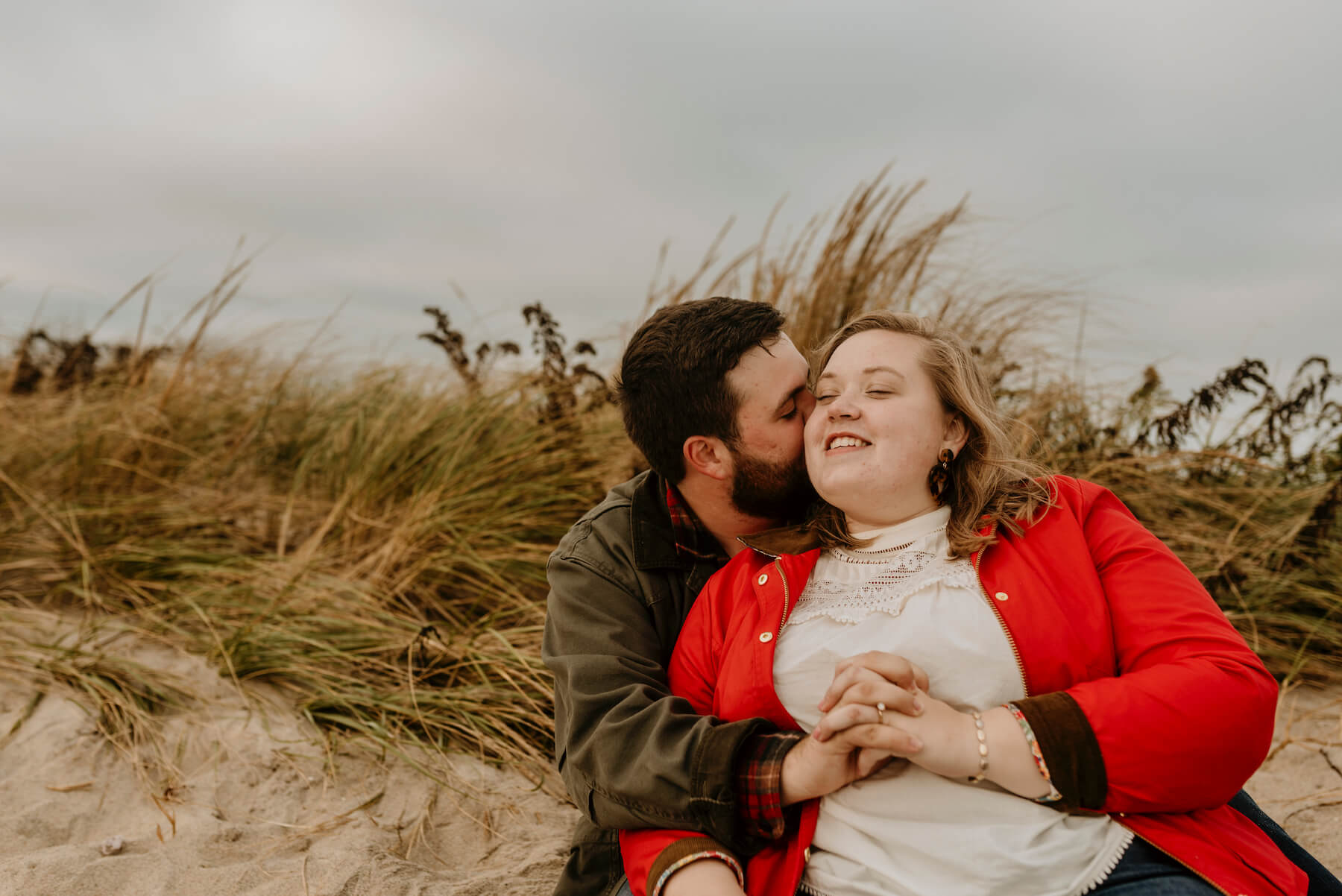 Marriage proposal on the beach in Nantucket