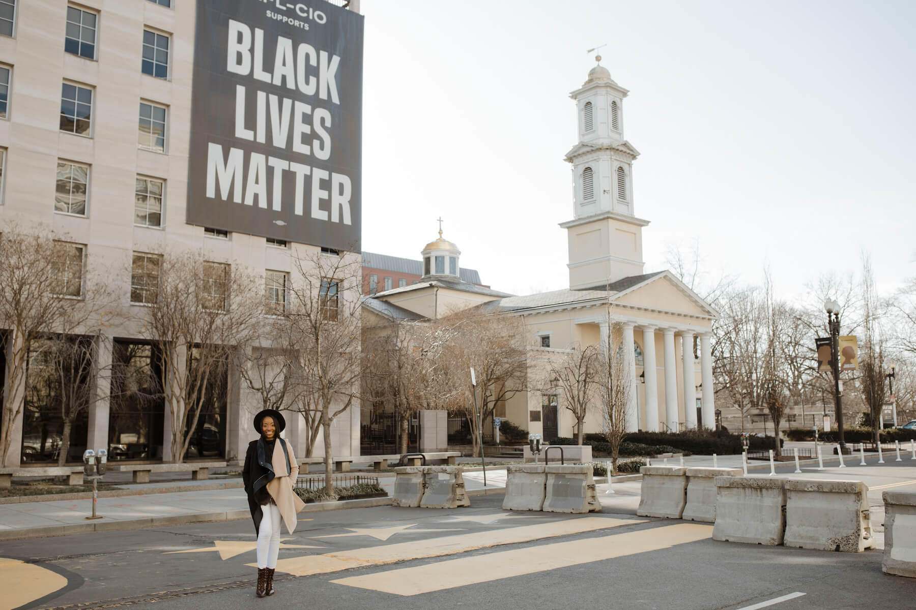Woman walking at the Lincoln Memorial in Washington DC on a modern headshot photoshoot with Flytographer.