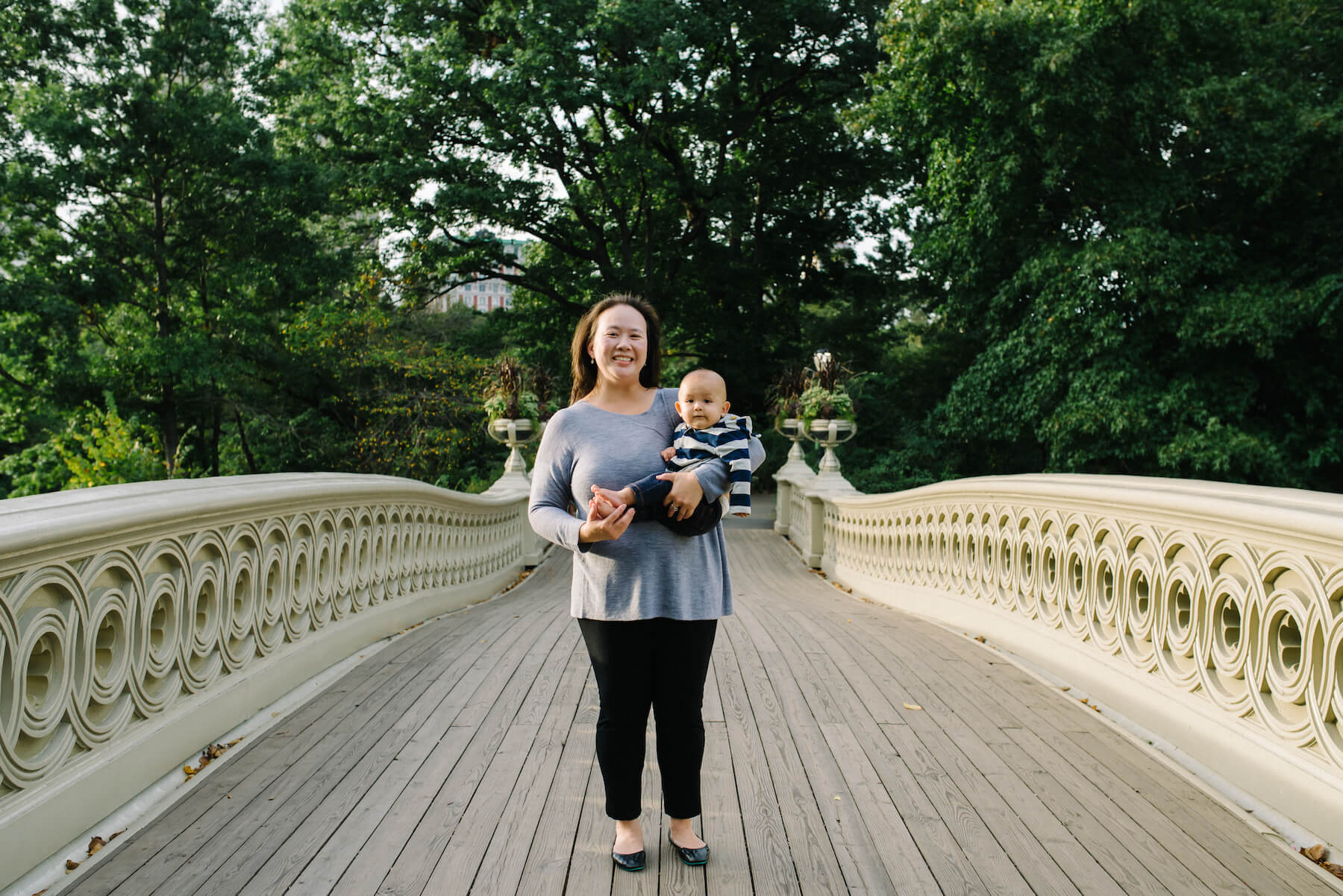 A mother and son in NYC capturing New York City family photos with Flytographer.