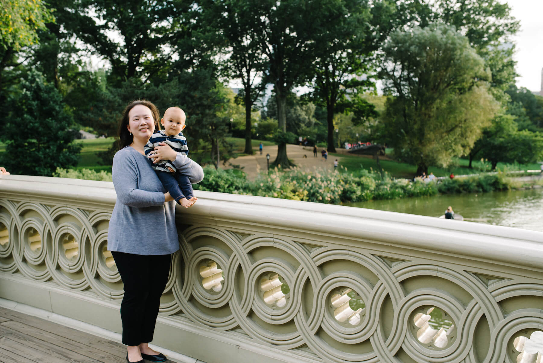 A mother and son in NYC capturing New York City family photos with Flytographer.