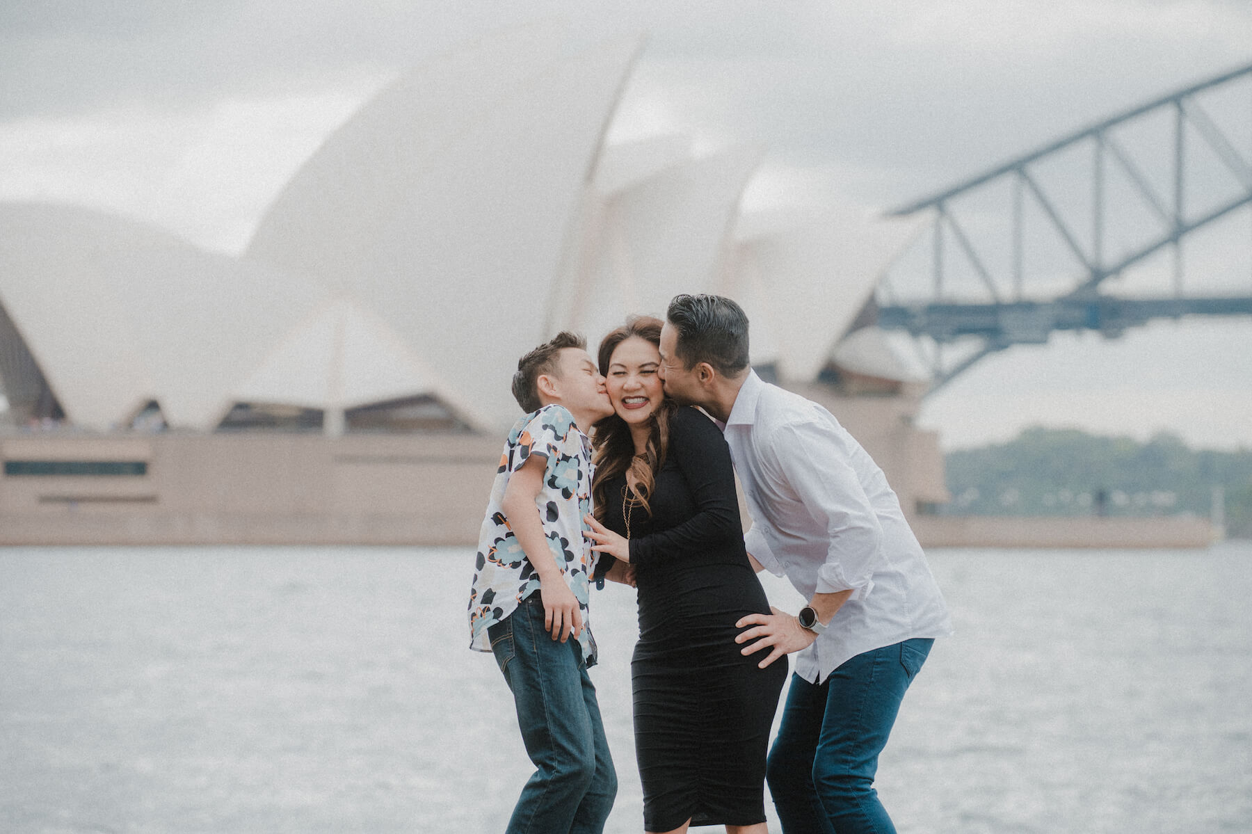 A family in Sydney, Australia capturing family photos with Flytographer.