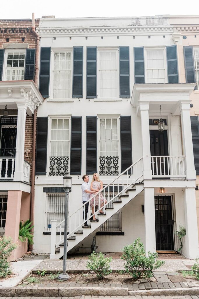 A couple walking down the street in Savannah, Georgia, one of the most European cities in North America on a photoshoot with Flytographer
