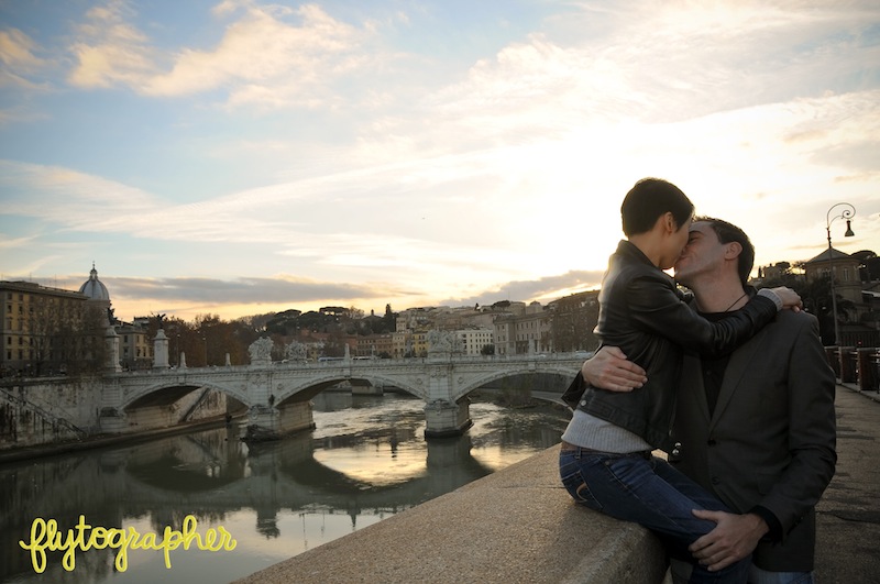 Romantic engagement photos in Rome. Vacation Photographer.