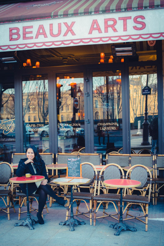 A well-earned cafe au lait after the shoot. Thank you for letting us capture you in Paris, Elena!