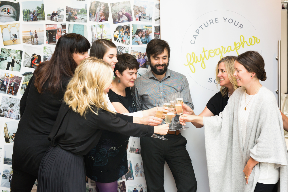 Every Friday, we prosecco. Cheers! From left: Michelle, Danica, Tedi, Jen, Hayden, Nicole, Tara