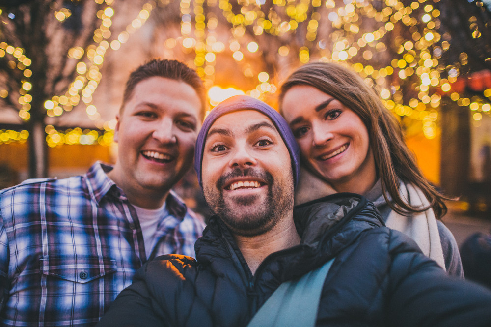  Flytographer  Honza in Prague  with customers Jennifer & Scott in December. 