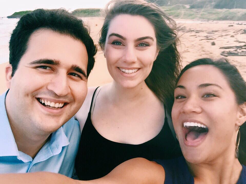 Flytographer Chelsea (far right) shot honeymoon photos in Kauai for Shoot Concierge Tedi and her new husband Bogdan.