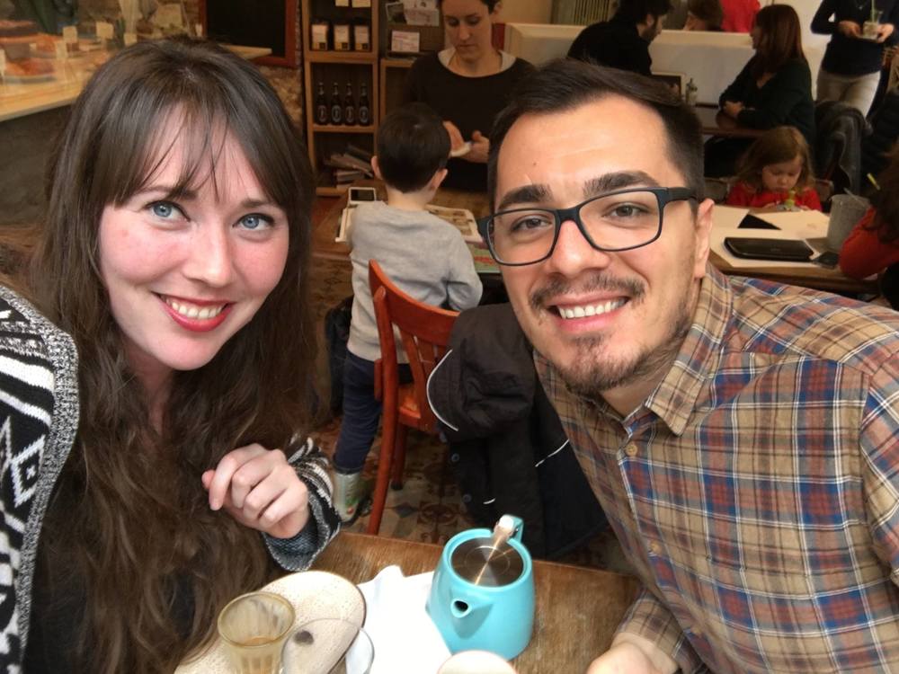 Krystal and Ciprian get together over a cup of tea in Paris.