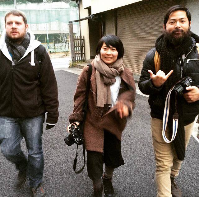 Trevor in Honolulu (right) met Izumi (centre) & Waki (not shown) for a fun photowalk around Tokyo.